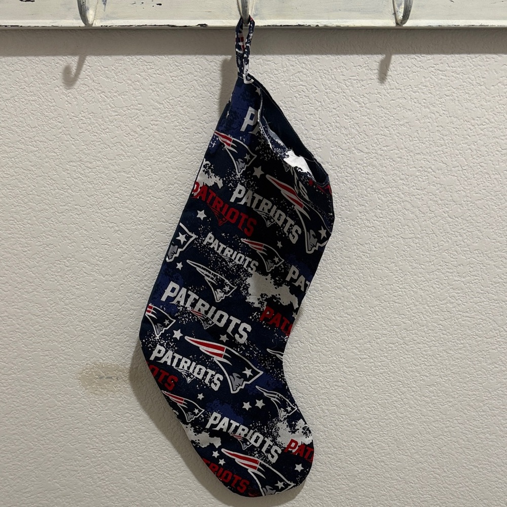 New England Patriots Themed Holiday Stocking - Blue and Red